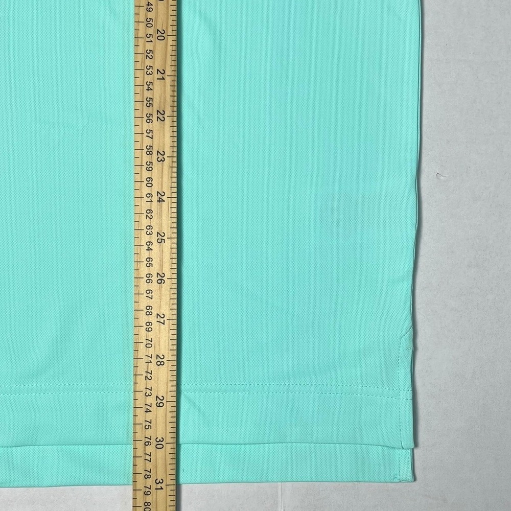 FootJoy FJ Golf Polo Shirt Men's Large Aqua Blue Stripe Performance Tech - Picture 7 of 8